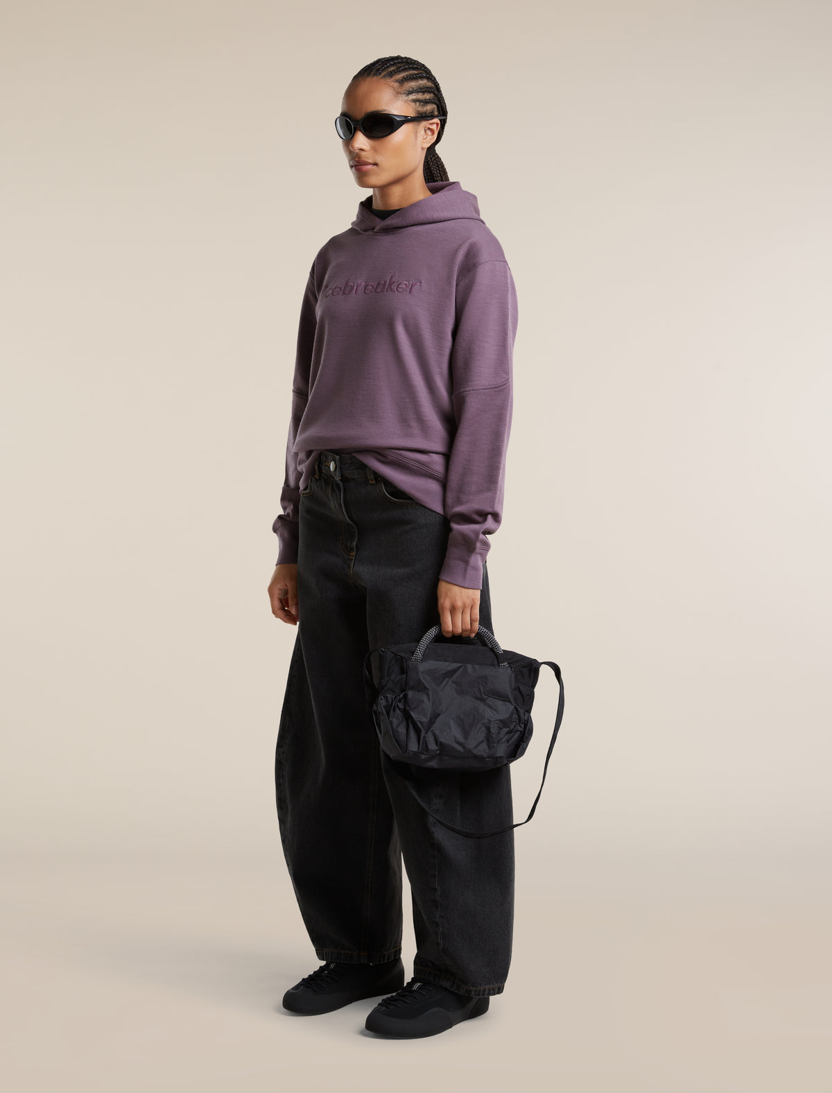 Women's Merino 360 RealFleece™  Elemental Long Sleeve Hoodie Grey Plum - 4