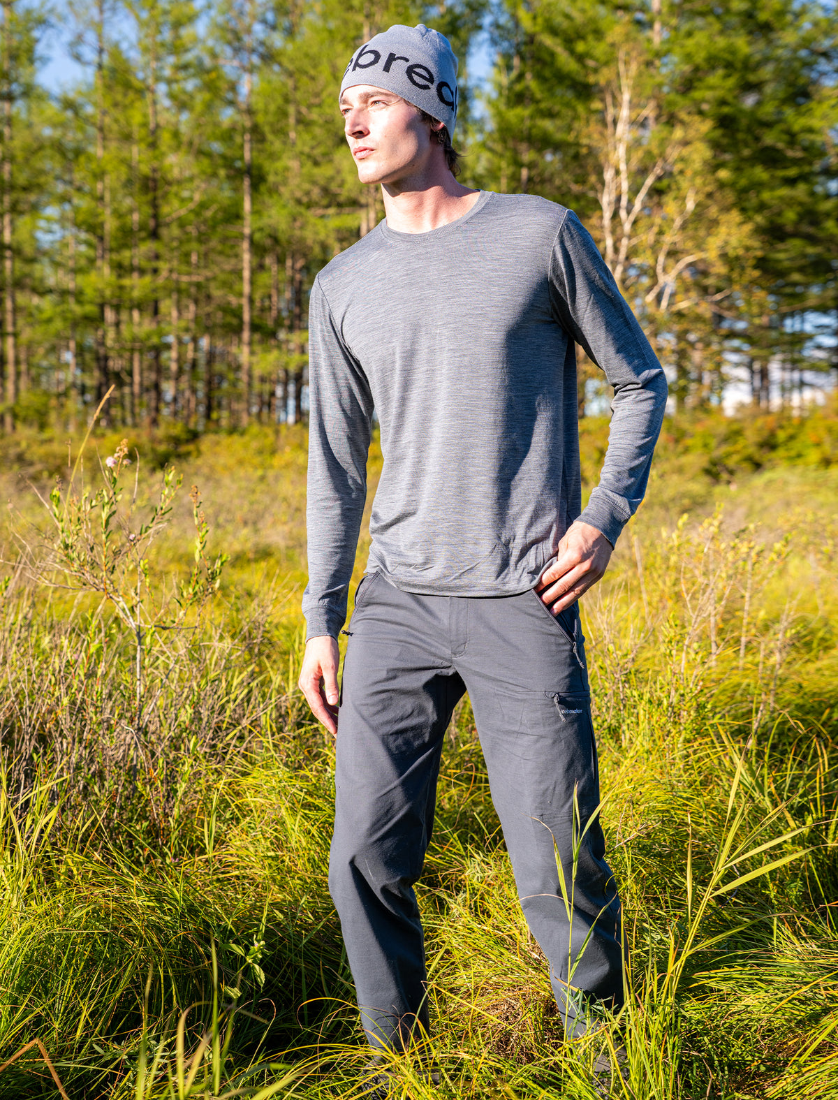 Unisex 15.5 MerinoFine™ Jersey Long Sleeve T-Shirt Gritstone Hthr - 2