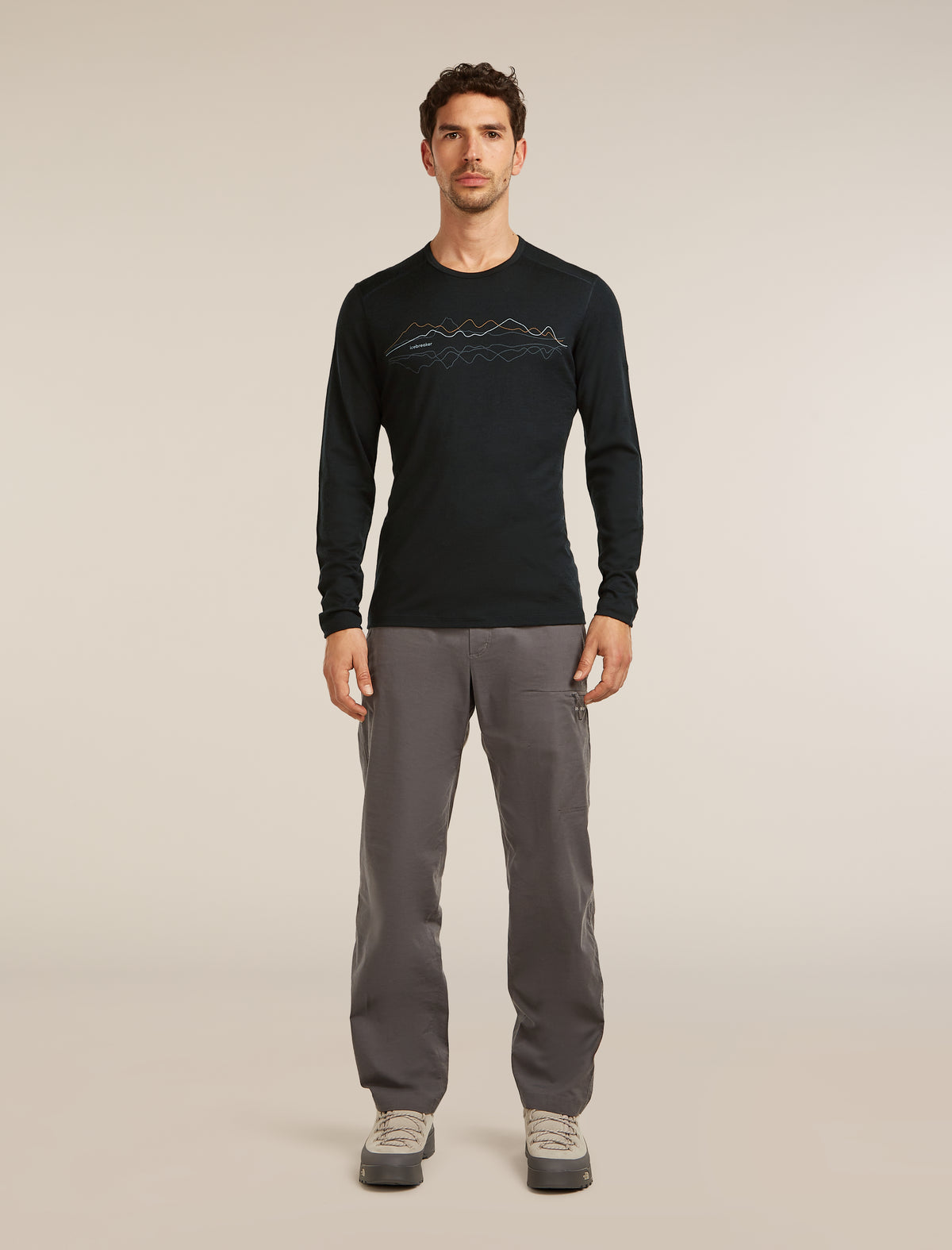 Men’s Merino 200 Oasis Long Sleeve Crewe Icebreaker Black - 3