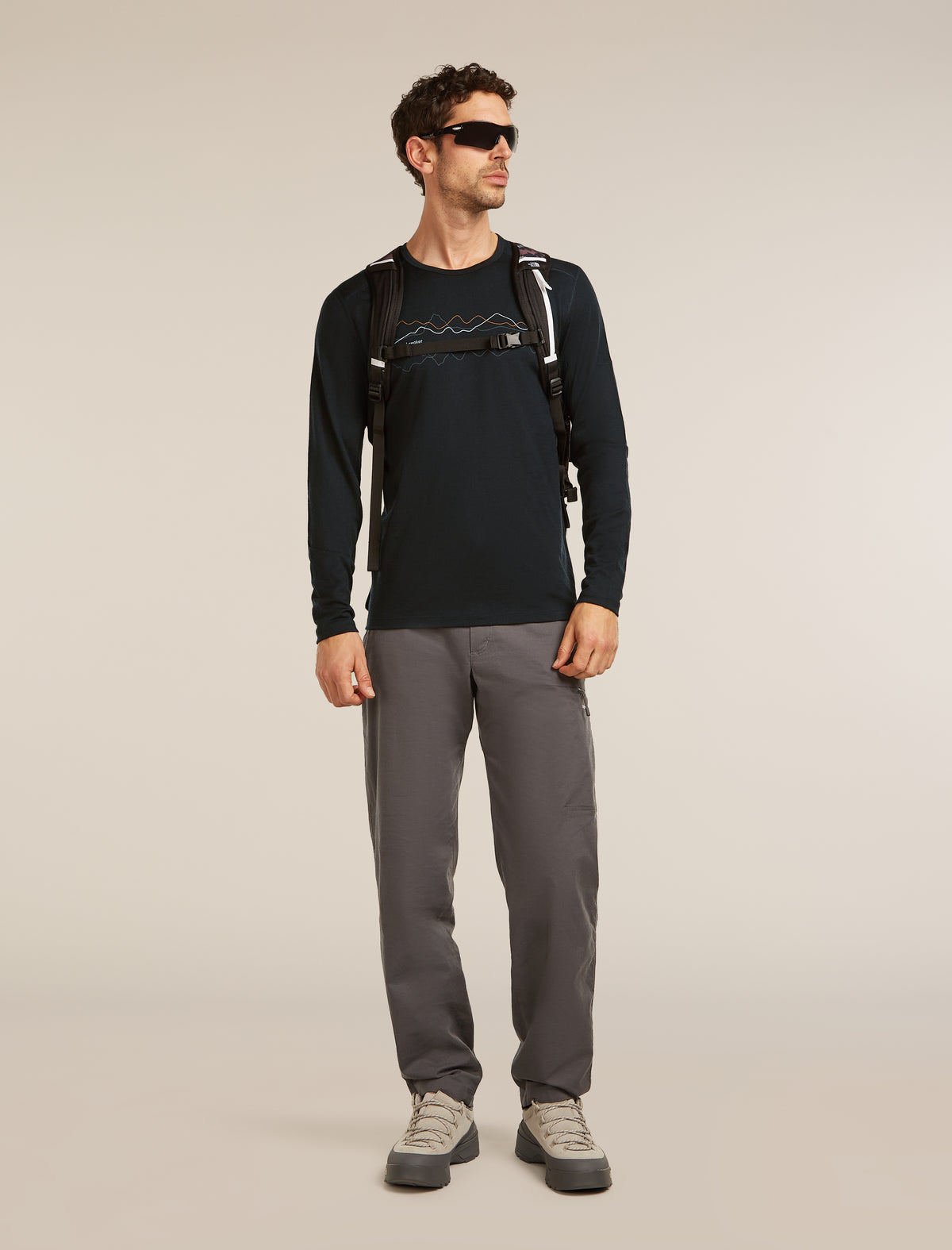 Men’s Merino 200 Oasis Long Sleeve Crewe Icebreaker Black - 4