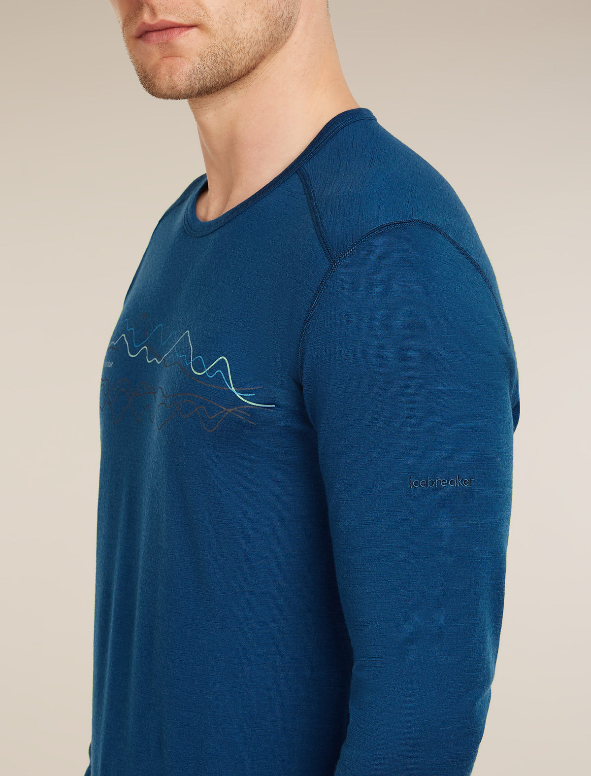 Men’s Merino 200 Oasis Long Sleeve Crewe Icebreaker Atlantis - 5