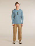 Men’s Merino 200 Oasis Long Sleeve Crewe Bear Tour Flint blue - 3