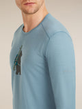 Men’s Merino 200 Oasis Long Sleeve Crewe Bear Tour Flint blue - 5