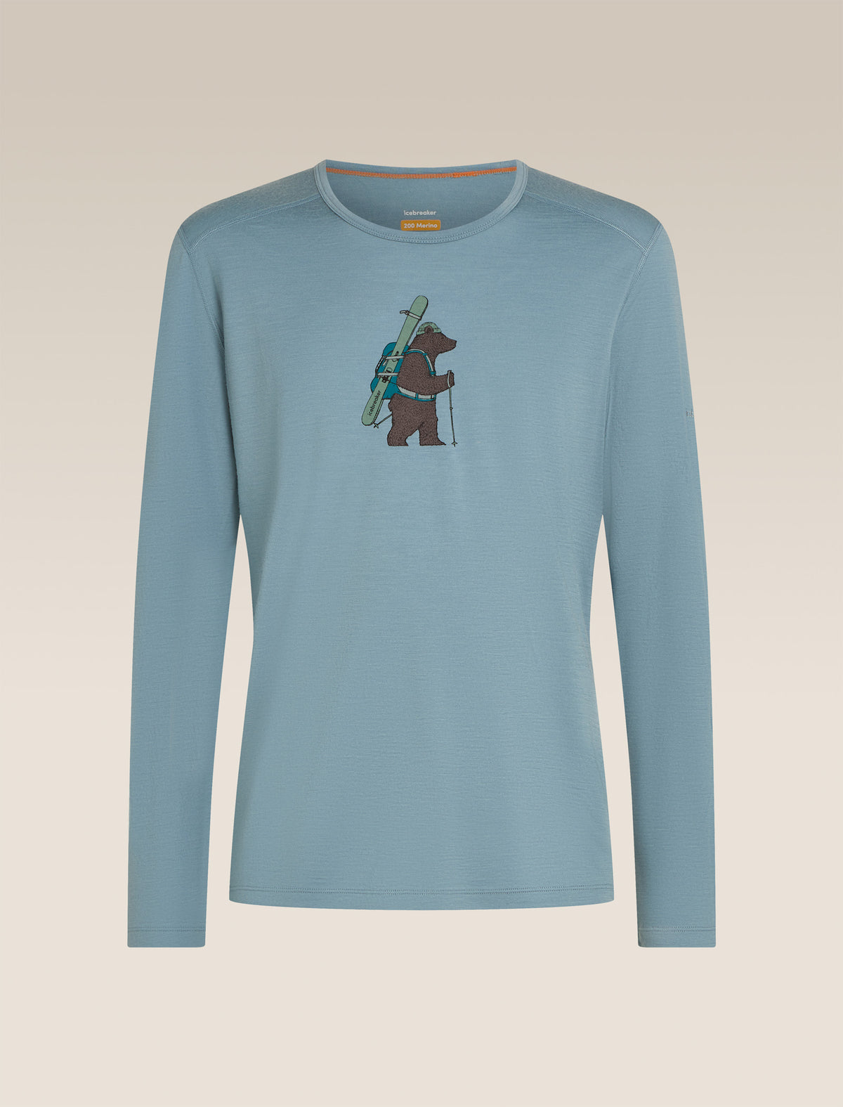 Men’s Merino 200 Oasis Long Sleeve Crewe Bear Tour Flint blue - 8