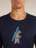 Men’s Merino 200 Oasis Long Sleeve Crewe Bear Tour Midnight Navy - 7