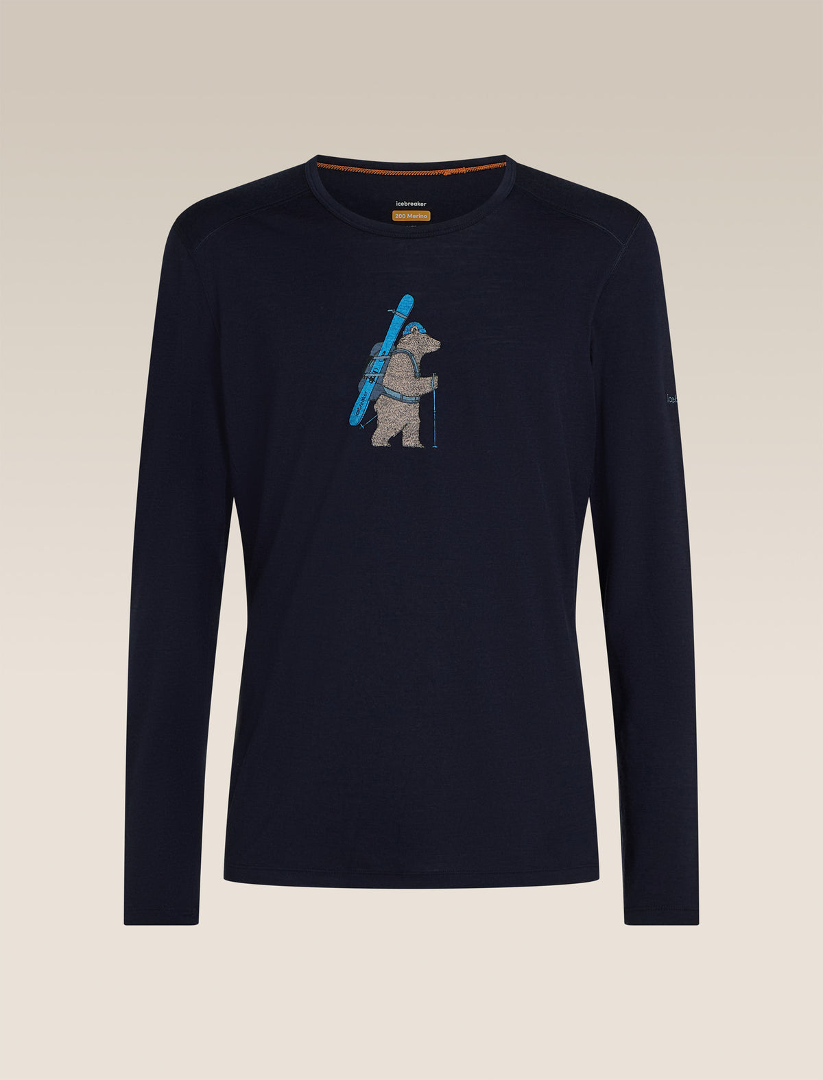 Men’s Merino 200 Oasis Long Sleeve Crewe Bear Tour Midnight Navy - 8