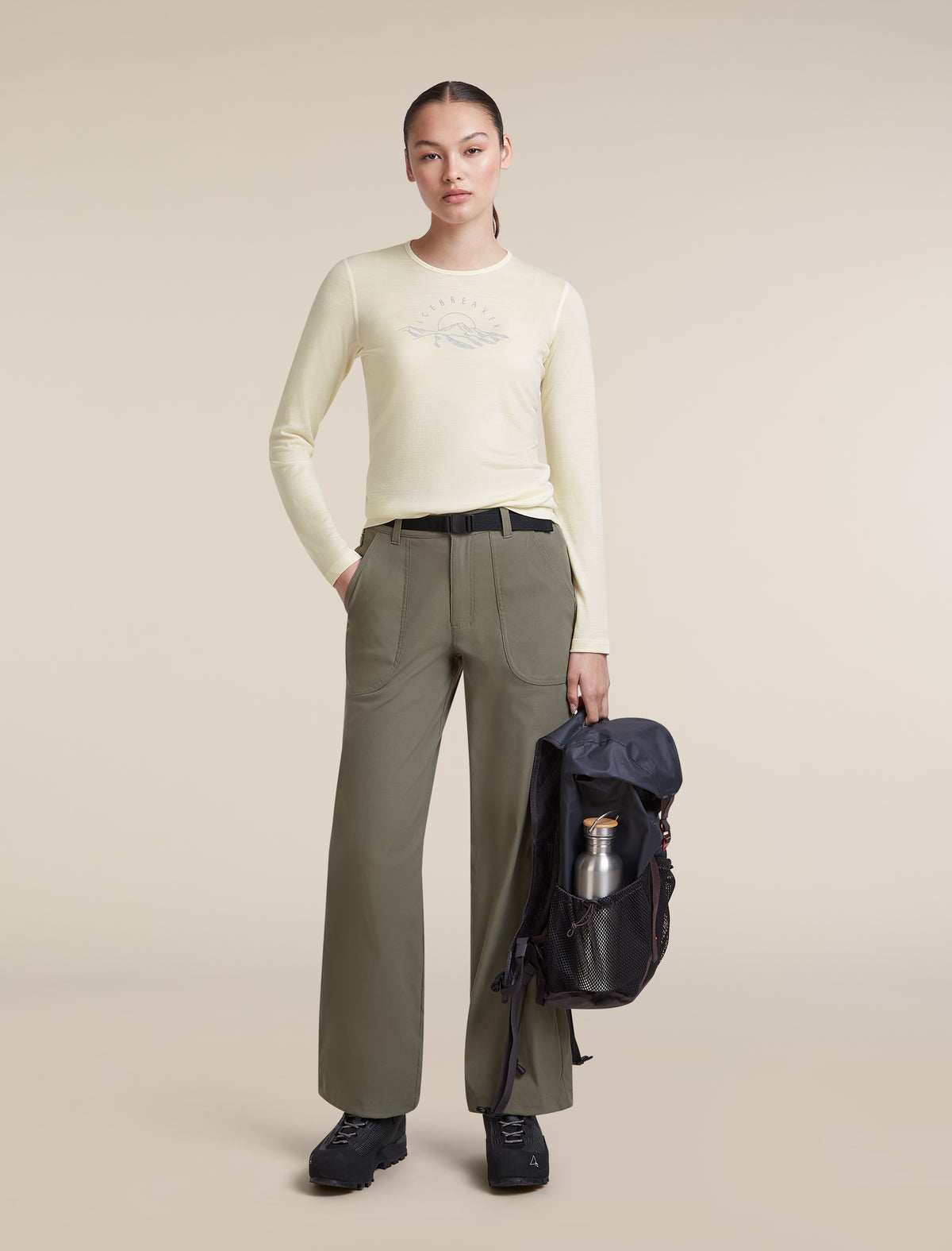 Women's Merino 200 Oasis Long Sleeve Crewe Sunrise Summit Undyed - 4