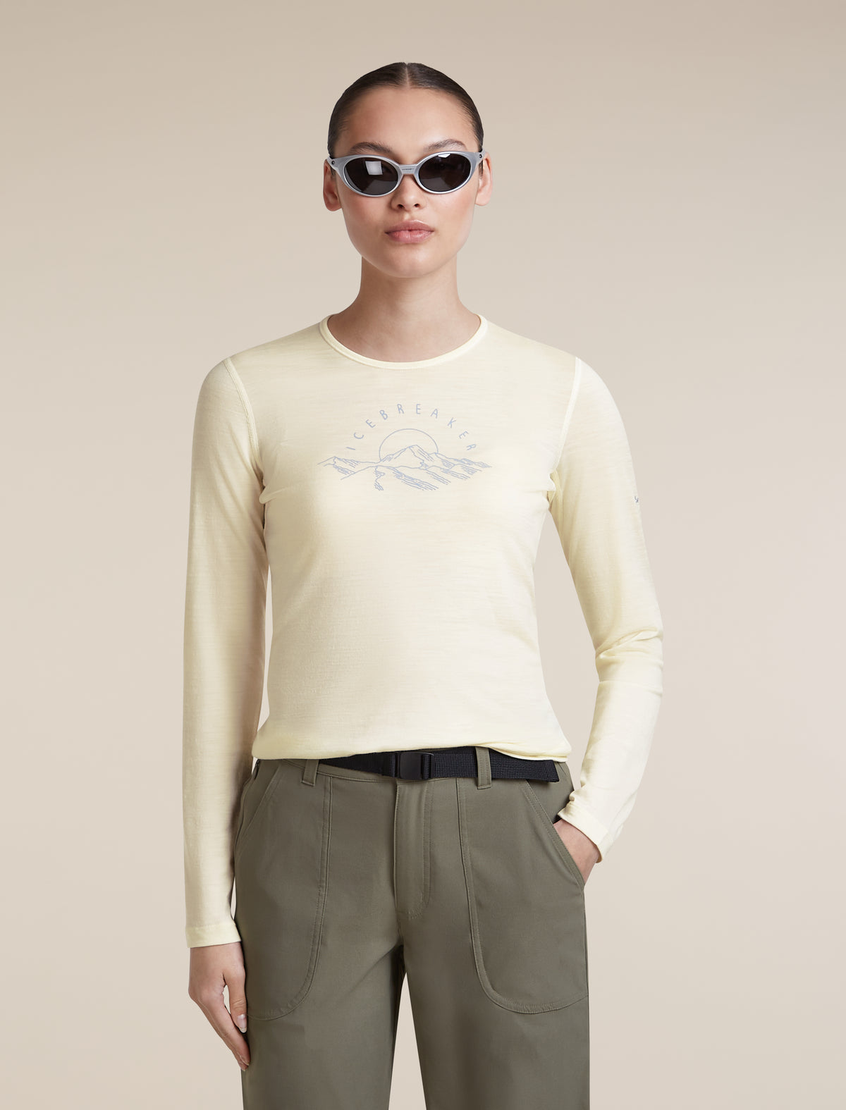 Women's Merino 200 Oasis Long Sleeve Crewe Sunrise Summit Undyed - 5