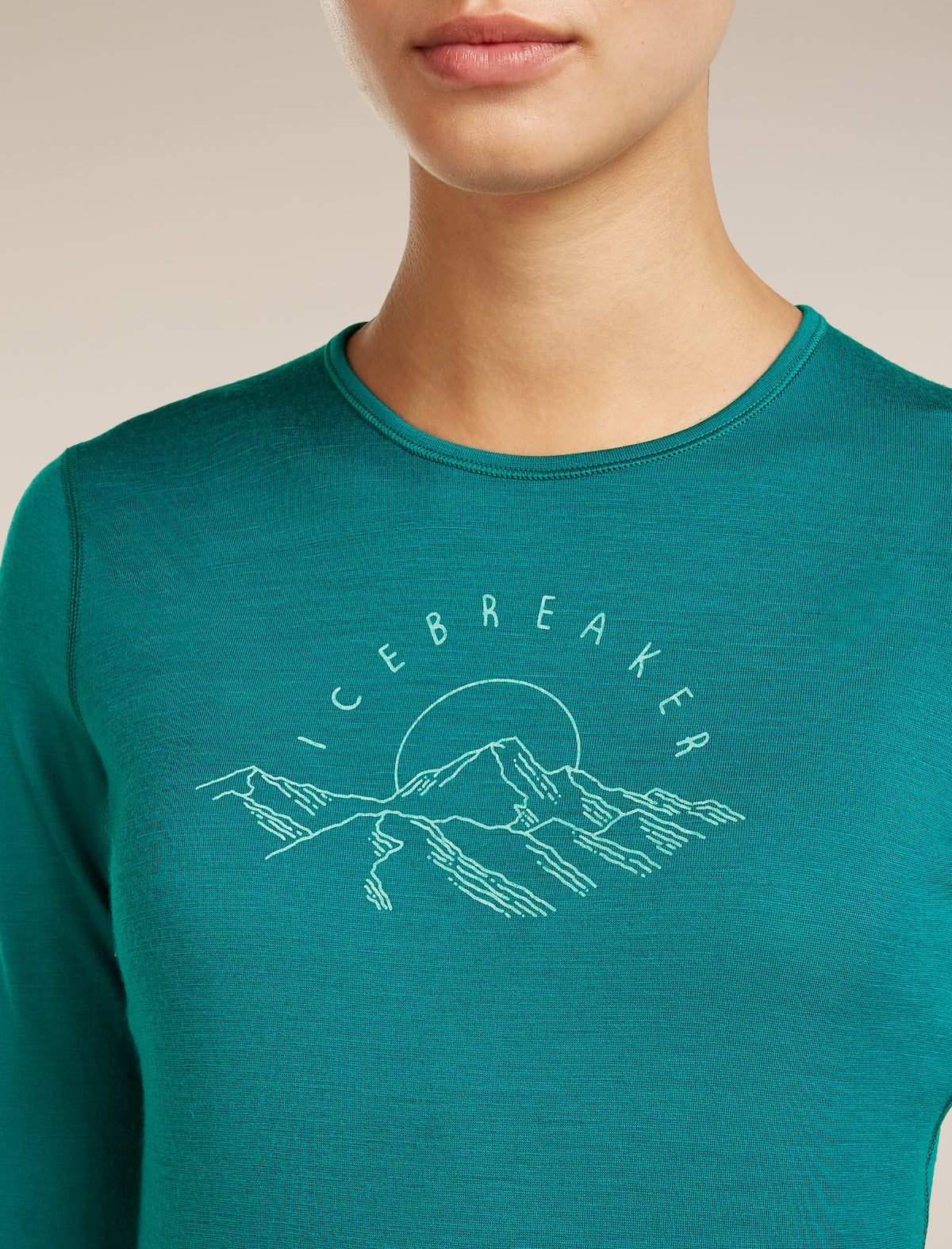 Women’s Merino 200 Oasis Long Sleeve Crewe Sunrise Summit Tidal teal - 9