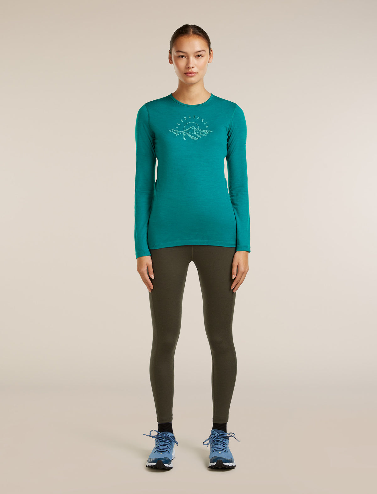 Women’s Merino 200 Oasis Long Sleeve Crewe Sunrise Summit Tidal teal - 3