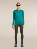 Women’s Merino 200 Oasis Long Sleeve Crewe Sunrise Summit Tidal teal - 4
