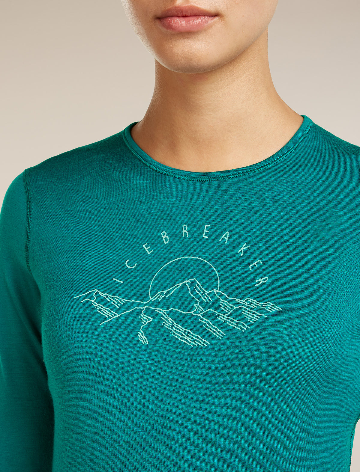 Women’s Merino 200 Oasis Long Sleeve Crewe Sunrise Summit Tidal teal - 6