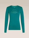 Women’s Merino 200 Oasis Long Sleeve Crewe Sunrise Summit Tidal teal - 7