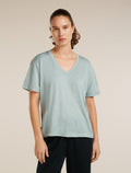 Women’s Merino 150 Tech Lite Short Sleeve Relaxed V Neck T-Shirt Flint Blue/Flagstone - 1