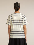 Women’s Merino 150 Tech Lite Short Sleeve Relaxed V Neck T-Shirt Undyed/Midnight navy - 2