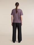 Women's Merino 150 Tech Lite Short Sleeve Relaxed V Neck T Shirt Grey Plum - 6