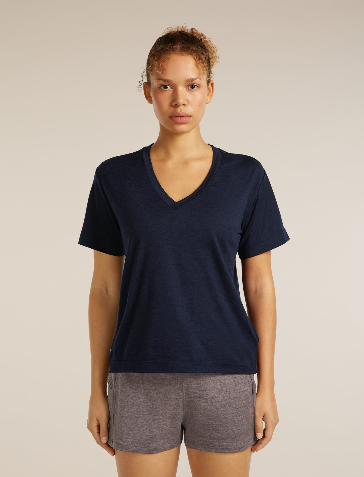 Women’s Merino 150 Tech Lite Short Sleeve Relaxed V Neck T-Shirt Midnight Navy - 1