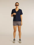 Women’s Merino 150 Tech Lite Short Sleeve Relaxed V Neck T-Shirt Midnight Navy - 4