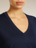 Women’s Merino 150 Tech Lite Short Sleeve Relaxed V Neck T-Shirt Midnight Navy - 5