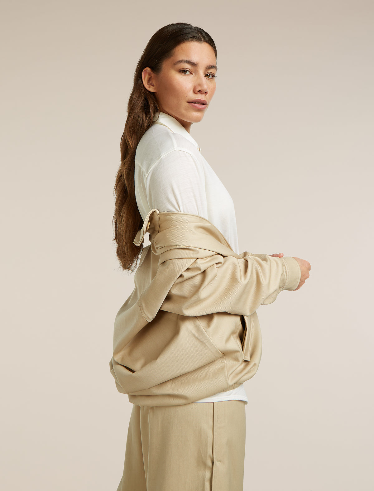 Unisex Merino Cotton Twill Shirt Jacket Safari - 2