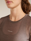 Women's Merino Blend 75 Cool-Lite™ Featherlight™ Short Sleeve Crewe AOP Porcini/Pink Quartz/Aop - 9