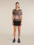 Women's Merino Blend 75 Cool-Lite™ Featherlight™ Short Sleeve Crewe AOP Porcini/Pink Quartz/Aop - 4
