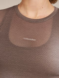 Women's Merino Blend 75 Cool-Lite™ Featherlight™ Short Sleeve Crewe AOP Porcini/Pink Quartz/Aop - 6