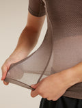 Women's Merino Blend 75 Cool-Lite™ Featherlight™ Short Sleeve Crewe AOP Porcini/Pink Quartz/Aop - 7