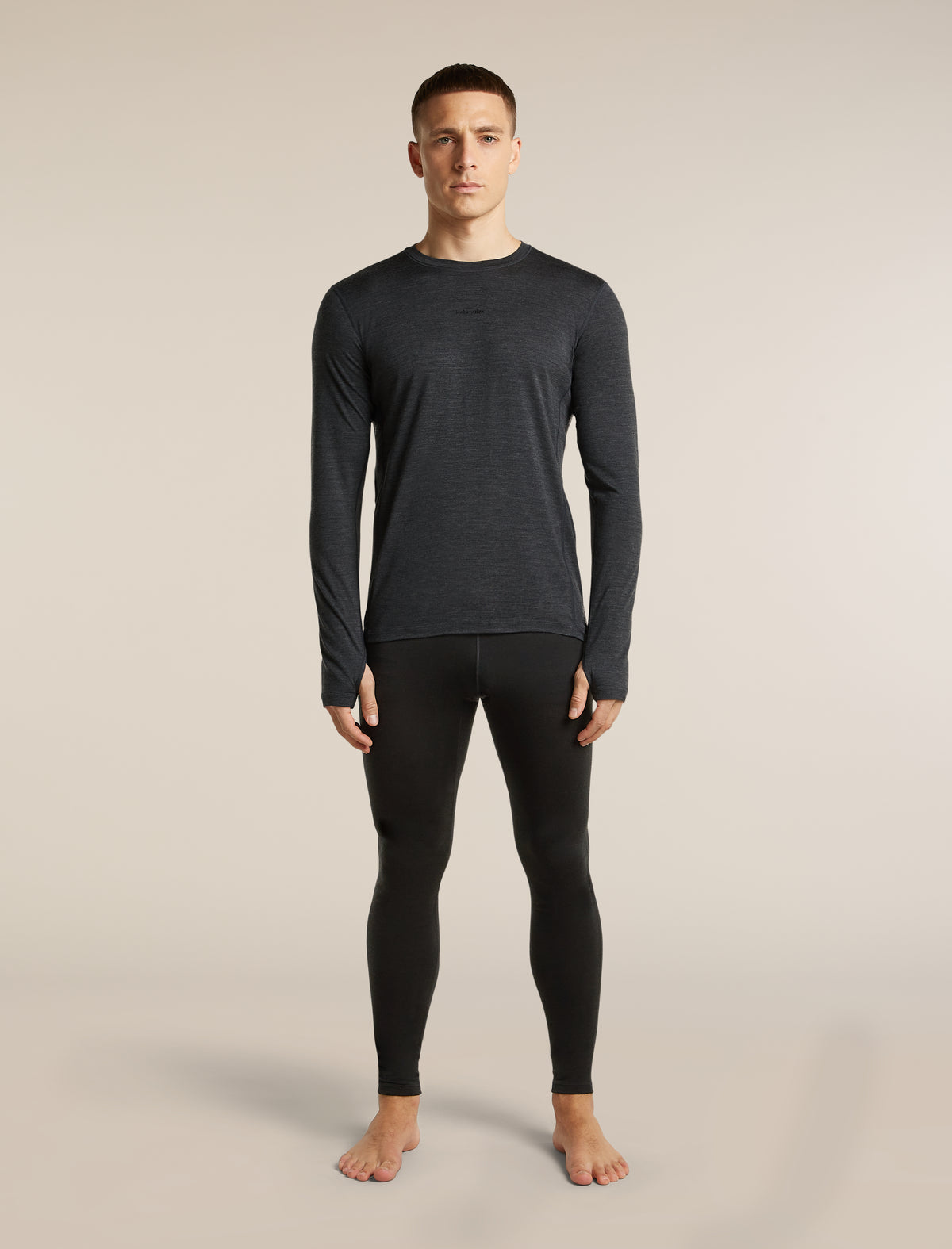 Men’s 200 MerinoFine™ Ace Long Sleeve Crewe Jet Hthr - 3