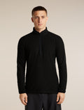 Men's Merino 400 RealFleece™  Grid Peaksland Long Sleeve Half Zip Black - 1