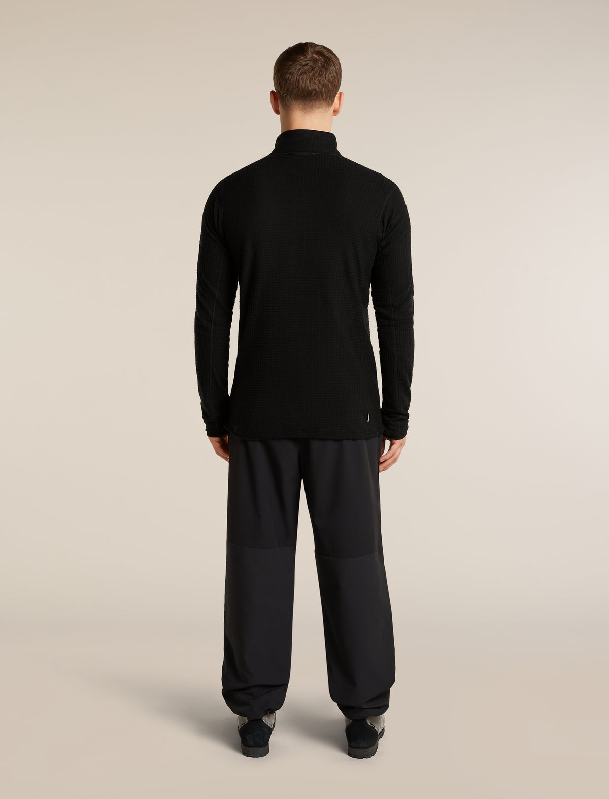 Men's Merino 400 RealFleece™  Grid Peaksland Long Sleeve Half Zip Black - 10