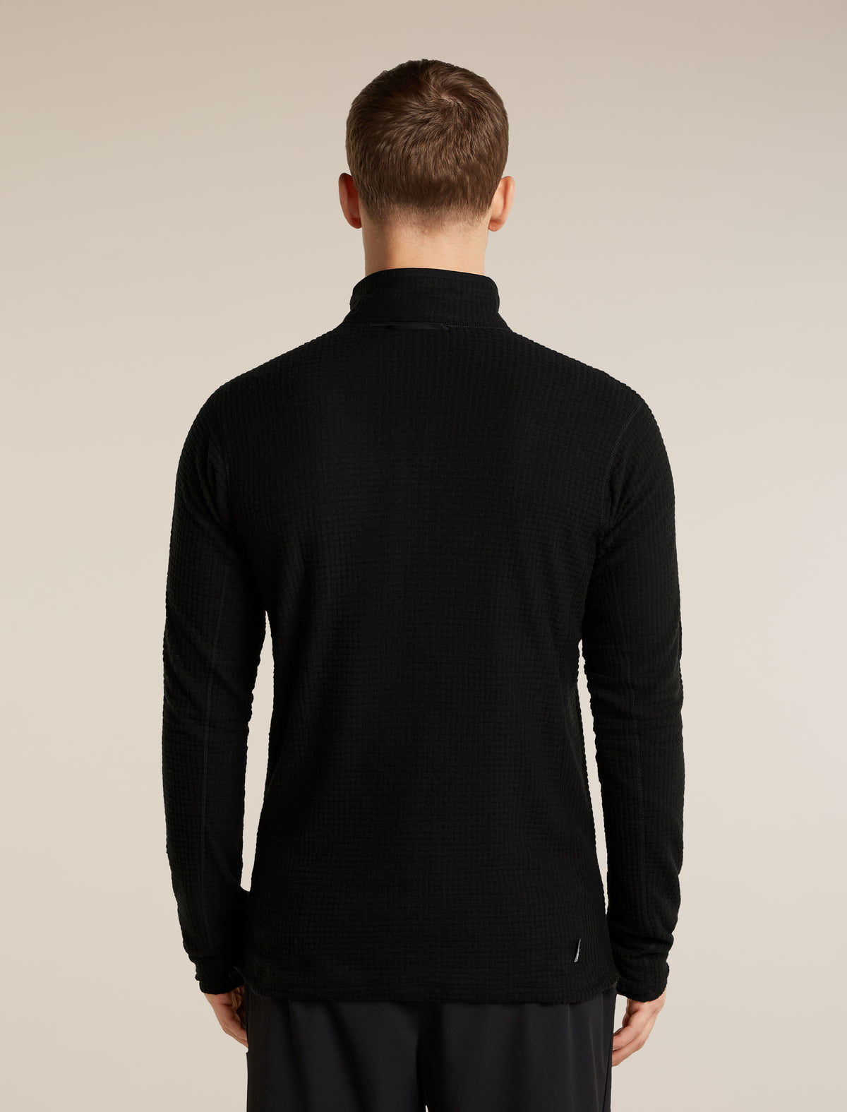 Men's Merino 400 RealFleece™  Grid Peaksland Long Sleeve Half Zip Black - 2