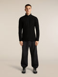 Men's Merino 400 RealFleece™  Grid Peaksland Long Sleeve Half Zip Black - 3