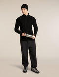 Men's Merino 400 RealFleece™  Grid Peaksland Long Sleeve Half Zip Black - 4