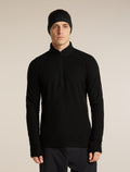 Men's Merino 400 RealFleece™  Grid Peaksland Long Sleeve Half Zip Black - 5