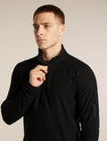 Men's Merino 400 RealFleece™  Grid Peaksland Long Sleeve Half Zip Black - 6