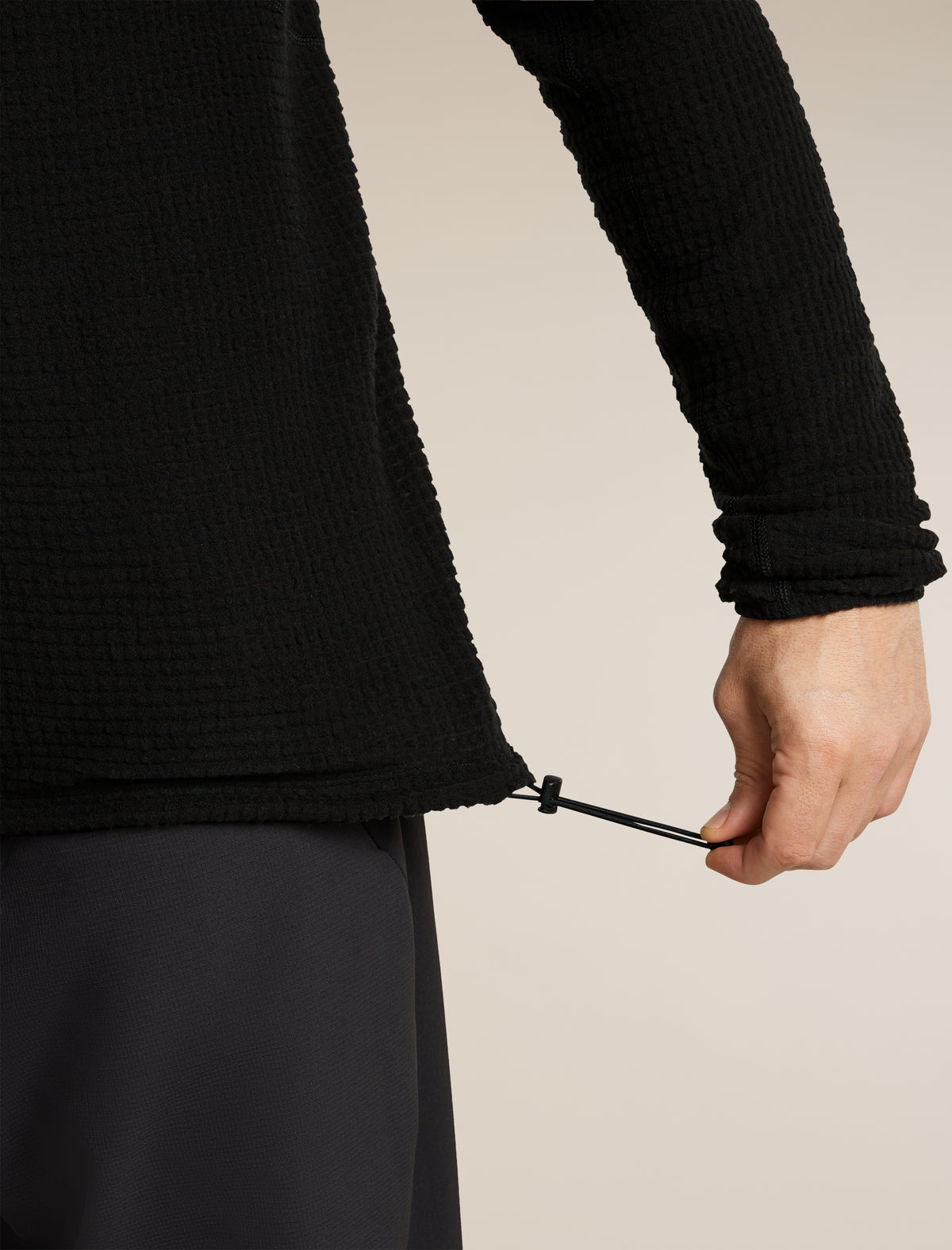 Men's Merino 400 RealFleece™  Grid Peaksland Long Sleeve Half Zip Black - 7