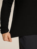 Men's Merino 400 RealFleece™  Grid Peaksland Long Sleeve Half Zip Black - 8