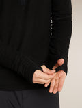 Men's Merino 400 RealFleece™  Grid Peaksland Long Sleeve Half Zip Black - 9