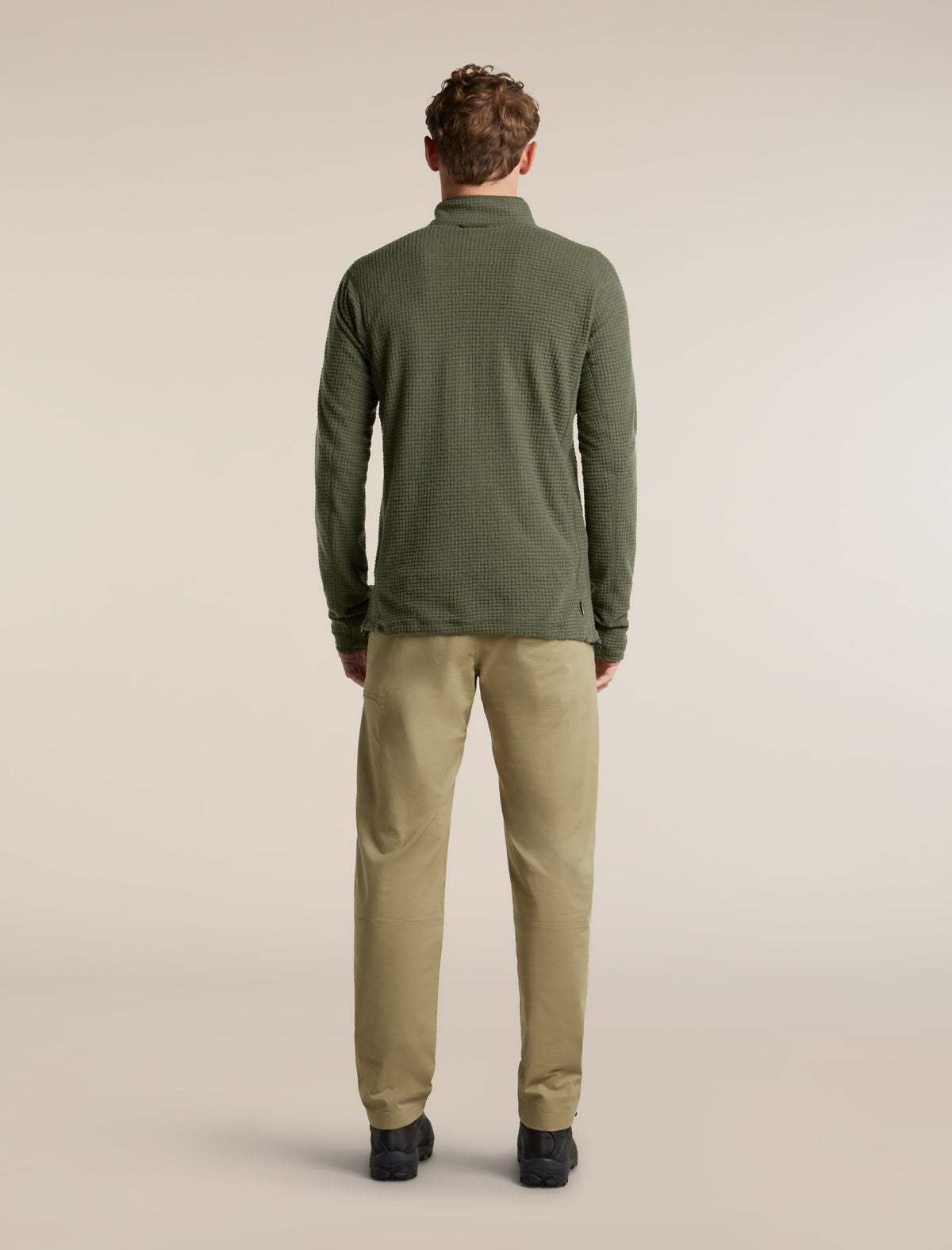 Men's Merino 400 RealFleece™  Grid Peaksland Long Sleeve Half Zip Dark Loden - 10