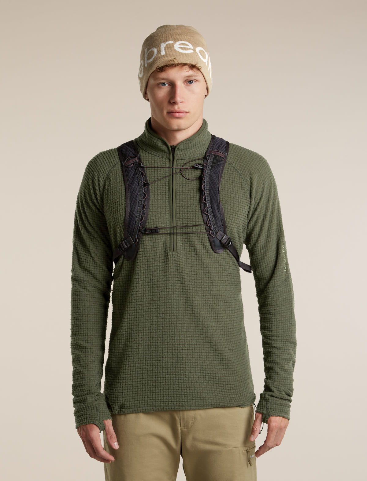 Men's Merino 400 RealFleece™  Grid Peaksland Long Sleeve Half Zip Dark Loden - 5