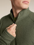 Men's Merino 400 RealFleece™  Grid Peaksland Long Sleeve Half Zip Dark Loden - 6