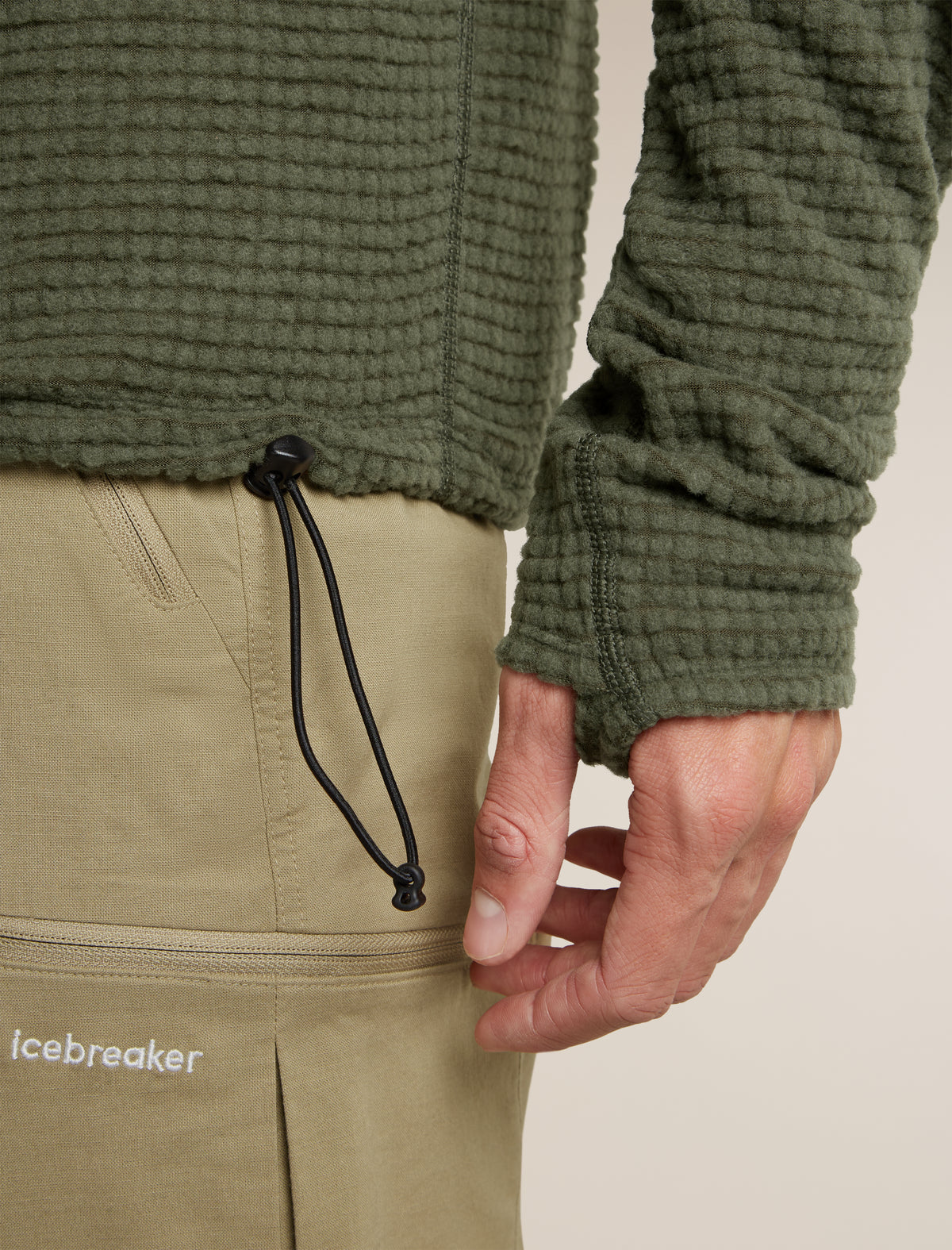 Men's Merino 400 RealFleece™  Grid Peaksland Long Sleeve Half Zip Dark Loden - 7