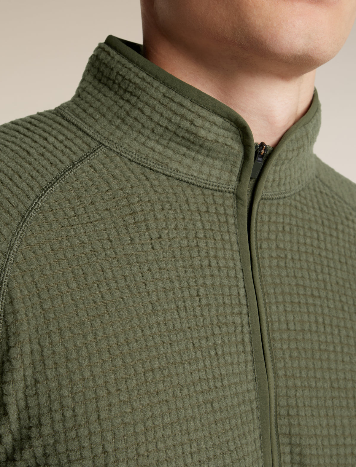 Men's Merino 400 RealFleece™  Grid Peaksland Long Sleeve Half Zip Dark Loden - 8