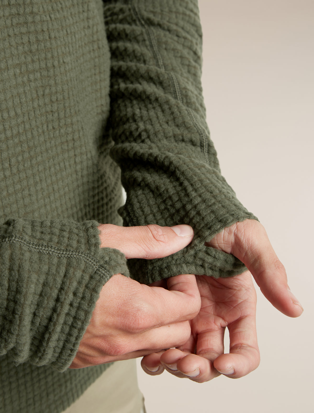 Men's Merino 400 RealFleece™  Grid Peaksland Long Sleeve Half Zip Dark Loden - 9