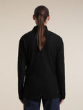 Women's Merino 400 RealFleece™  Grid Peaksland Long Sleeve Half Zip Black - 2