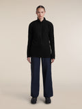 Women's Merino 400 RealFleece™  Grid Peaksland Long Sleeve Half Zip Black - 3
