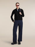 Women's Merino 400 RealFleece™  Grid Peaksland Long Sleeve Half Zip Black - 4