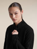 Women's Merino 400 RealFleece™  Grid Peaksland Long Sleeve Half Zip Black - 6
