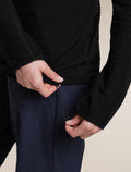 Women's Merino 400 RealFleece™  Grid Peaksland Long Sleeve Half Zip Black - 7